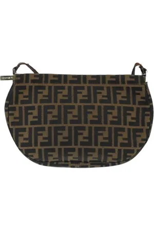 Fendi Pre-owned, Dame, Sort, ONE SIZE, Uld, Pre-owned Canvas skuldertasker