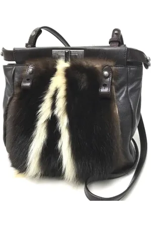 Fendi Pre-owned, Dame, Sort, ONE SIZE, Uld, Pre-owned Pels fendi-tasker