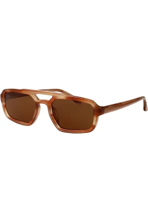 Emporio Armani Tilbehør, Herre, Brun, 53 MM, Brun Rektangulære Solbriller med UV-beskyttelse