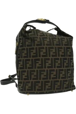 Fendi Pre-owned, Dame, Sort, ONE SIZE, Uld, Pre-owned Canvas skuldertasker