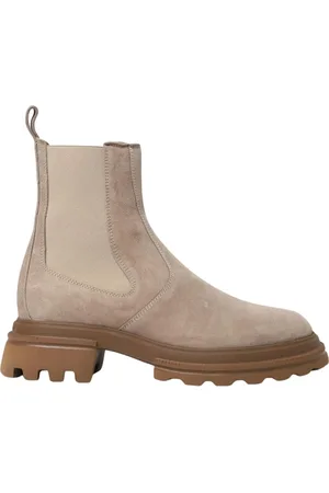Hogan Sko, Dame, Brun, 36 1/2 EU, Uld, Chunky Sole Ruskind Chelsea Ankelstøvler