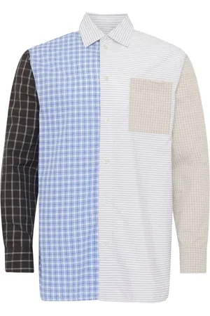 J.W.Anderson Skjorte, Herre, Flerfarvet, S, Bomuld, Patchwork Cotton Poplin Skjorte
