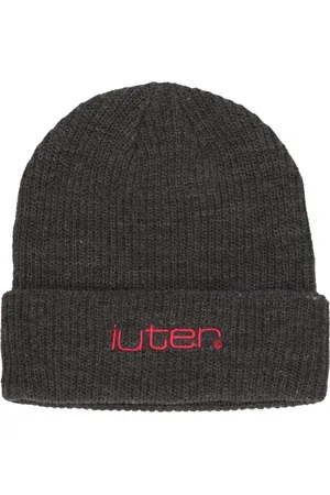 IUTER Tilbehør, unisex, Grøn, ONE SIZE, Uld, Gitter Beanie Asfalt Broderet Logo