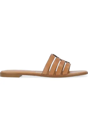 Tory Burch Sko, Dame, , 39 EU, Læder, Læder Sandaler med Ikonisk Logo