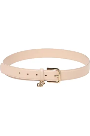 Dolce & Gabbana Tilbehør, Dame, Lyserød, 85 CM, Læder, Sort læderbælte med spænde