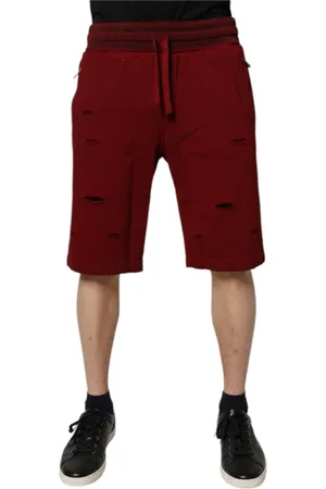 Dolce & Gabbana Shorts, Herre, Rød, L, Bomuld, Bordeaux Bomuld Bermuda Herre Sweatshorts