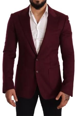 Dolce & Gabbana Jakke, Herre, Brun, M, Cashmere, Maroon Cashmere Slim Fit Blazer