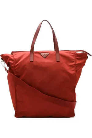 Prada Pre-owned, Dame, Rød, ONE SIZE, Uld, Pre-owned Laeder totes