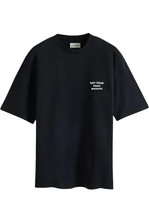 Drôle de Monsieur Top, Herre, Sort, XL, Bomuld, Sort Slogan T-shirt og Polo
