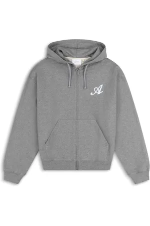 Axel Arigato Sweathshirts & Hoodies, Herre, Grå, XL, Bomuld, Maine Lynlås Hættetrøje