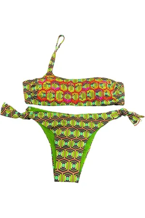 MISS BIKINI Badetøj, Dame, Flerfarvet, S, Uld, Geometrisk Hexagon Enskulders Bikini