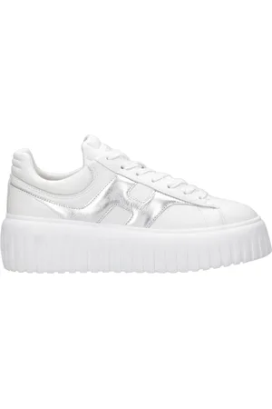 Hogan Sko, Dame, Hvid, 36 1/2 EU, Læder, Hvide Sneakers med Ikonisk Logo