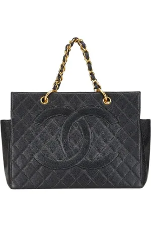 CHANEL Pre-owned, Dame, Sort, ONE SIZE, Tyl, Pre-owned Laeder totes