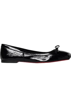 Christian Louboutin Sko, Dame, Sort, 41 EU, Læder, Sort Patentlæder Ballerina Flats