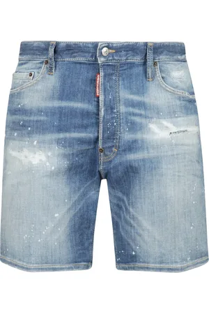 Dsquared2 Shorts, Herre, Blå, XL, Denim, Denim Bermuda Shorts med Urban Stil