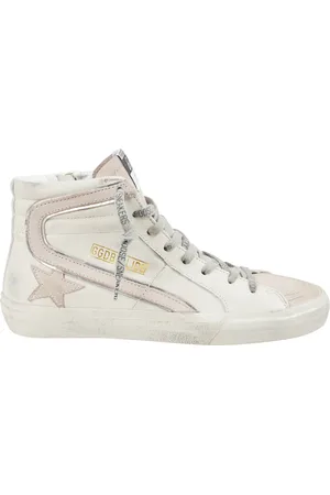 Golden Goose Sko, Dame, Hvid, 41 EU, Uld, Høj Top Ruskind Pink Stjerne Sneakers