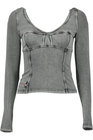 Diesel Top, Dame, Grå, M, Denim, Denim Effekt Top T-Elin