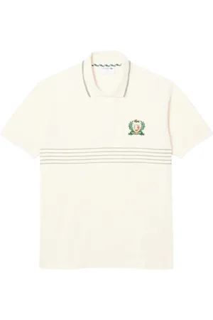Lacoste Top, Herre, Hvid, XL, Bomuld, Klassisk Broderet Crest Polo Off