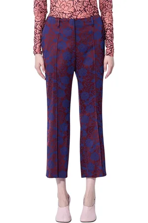 DRIES VAN NOTEN Bukser, Dame, Flerfarvet, XL, Blomstret Broderede Bukser