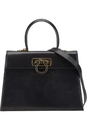Salvatore Ferragamo Pre-owned, Dame, Sort, ONE SIZE, Uld, Pre-owned Laeder skuldertasker