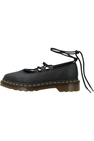 Dr. Martens Sko, Dame, Sort, 39 EU, Læder, Sorte Ballerina Sko Elphie II