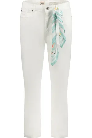 Guess Jeans, Dame, Hvid, W24, Denim, Hvid Denim Skinny Jeans med Aftagelig Tørklæde
