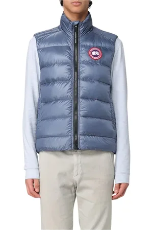 Canada Goose Jakke, Herre, Blå, L, Polyester, Let Pakbar Sort Vest til Mænd