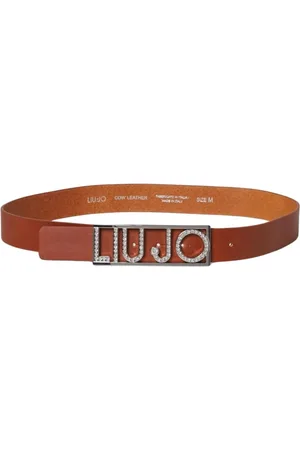 Liu Jo Tilbehør, Dame, Brun, S, Uld, Bælte med Rhinestone Logo