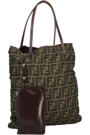 Fendi Pre-owned, Dame, Brun, ONE SIZE, Tyl, Pre-owned Canvas fendi-tasker