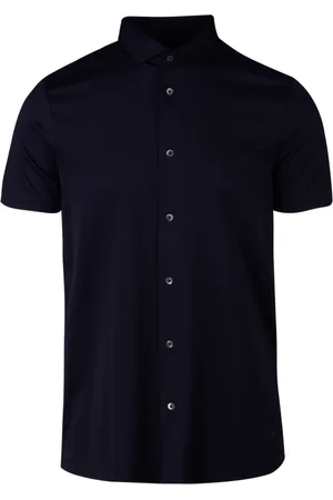 Emporio Armani Skjorte, Herre, Blå, 2XL, Bomuld, Blå Jersey Klassisk Kortærmet Skjorte