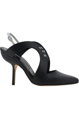 Manolo Blahnik Sko, Dame, Sort, 36 EU, Læder, Læder Stiletto Hæl Pumps