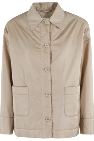 Aspesi Jakke, Dame, Brun, 2XL, Nylon, Beige Nylon Jakke med Spids Krave
