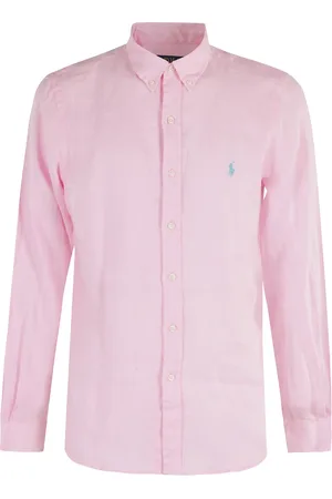 Ralph Lauren Skjorte, Herre, Lyserød, L, Linned, Linned Sport Skjorte Lyserød Langærmet