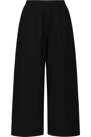 Pinko Bukser, Dame, Sort, M, Bomuld, Sort Bomuld Poplin Løstsiddende Bukser