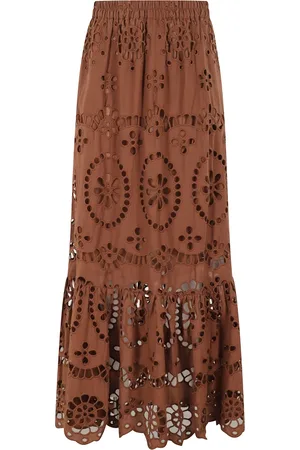 MC2 SAINT BARTH Nederdel, Dame, Brun, S, Bomuld, Brun Blonde Maxi Nederdel