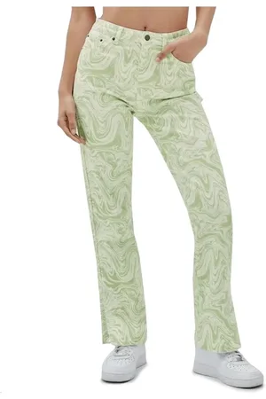 Guess Jeans, Dame, Grøn, W26, Uld, Bi-Color Jeans med Logo