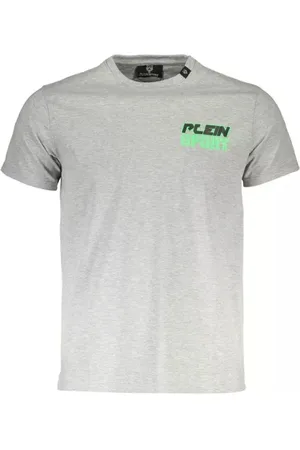 Philipp Plein Top, Herre, Grå, S, Bomuld, Grå Bomuld Kortærmet T-shirt