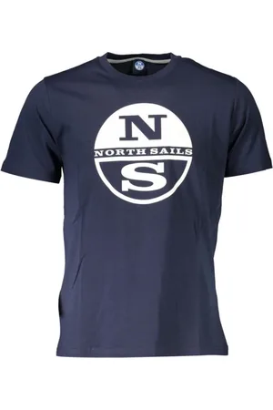 North Sails Top, Herre, Blå, XL, Bomuld, Logo Print T-shirt - Les Bleus