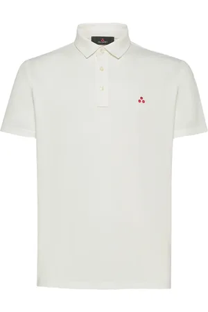 Peuterey Top, Herre, Hvid, 2XL, Bomuld, Klassisk Logo Broderet Polo Shirt