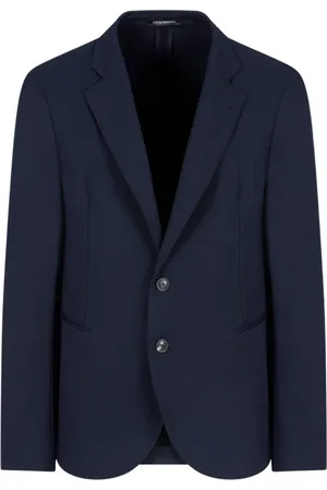 Emporio Armani Jakkesæt, Herre, Blå, 3XL, Klassisk Stil Jakke Uden Odor