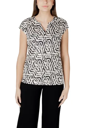 Street one Bluser & Skjorter, Dame, Flerfarvet, L, Bomuld, Creme Bomulds T-shirt med Unikt Print