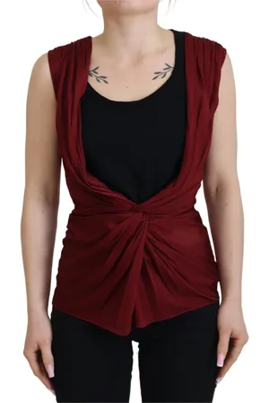 Dolce & Gabbana Top, Dame, Rød, XS, Bordeaux Silkebluse