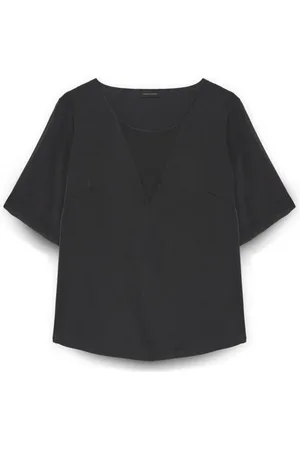 Fiorella rubino Bluser & Skjorter, Dame, Sort, XL, Polyester, Bluse med V-udskæring