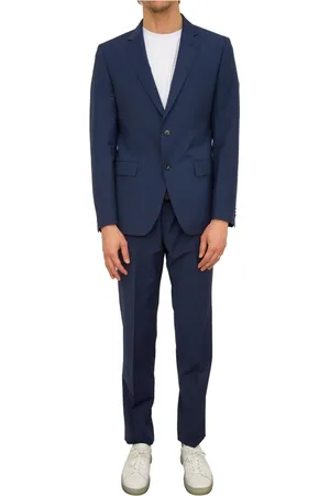 HUGO BOSS Jakkesæt, Herre, Blå, M, Uld, Single Breasted Suit