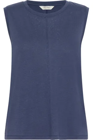Part Two Top, Dame, Blå, XL, Uld, Blød Oceana Top med Rund Hals