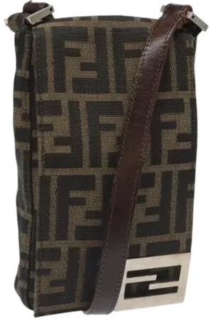 Fendi Pre-owned, Dame, Brun, ONE SIZE, Uld, Pre-owned Canvas fendi-tasker