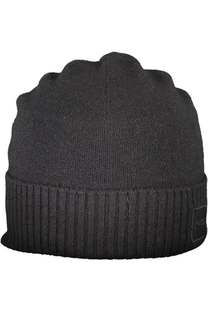 HUGO BOSS Tilbehør, Herre, Sort, ONE SIZE, Uld, Logo Detalje Uldblanding Kasket