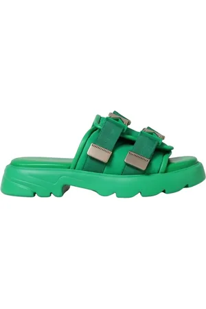 Bottega Veneta Sko, Herre, Grøn, 40 EU, Grøn Tech Slide Sandaler Chunky Sole