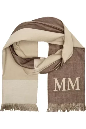 Max Mara Tilbehør, Herre, , ONE SIZE, Bomuld, Logo Accent Kvinders Sjal Brun
