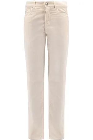 Brunello Cucinelli Bukser, Herre, , 3XL, Bomuld, Bomuld Bukser med Læder Logo